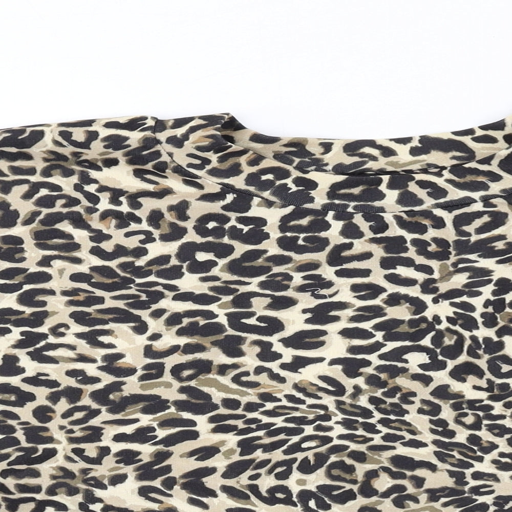 Bershka Womens Brown Animal Print Polyester Pullover Sweatshirt Size S Pullover - Leopard pattern
