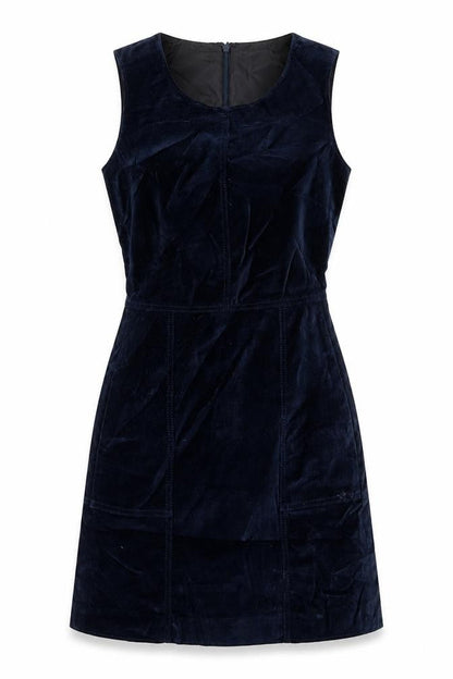 Gap Womens Blue Cotton Shift Size 4 Round Neck Zip