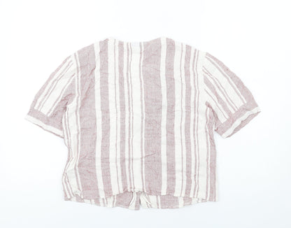 Womens UK Size 10 Topshop Red Basic Button-Up