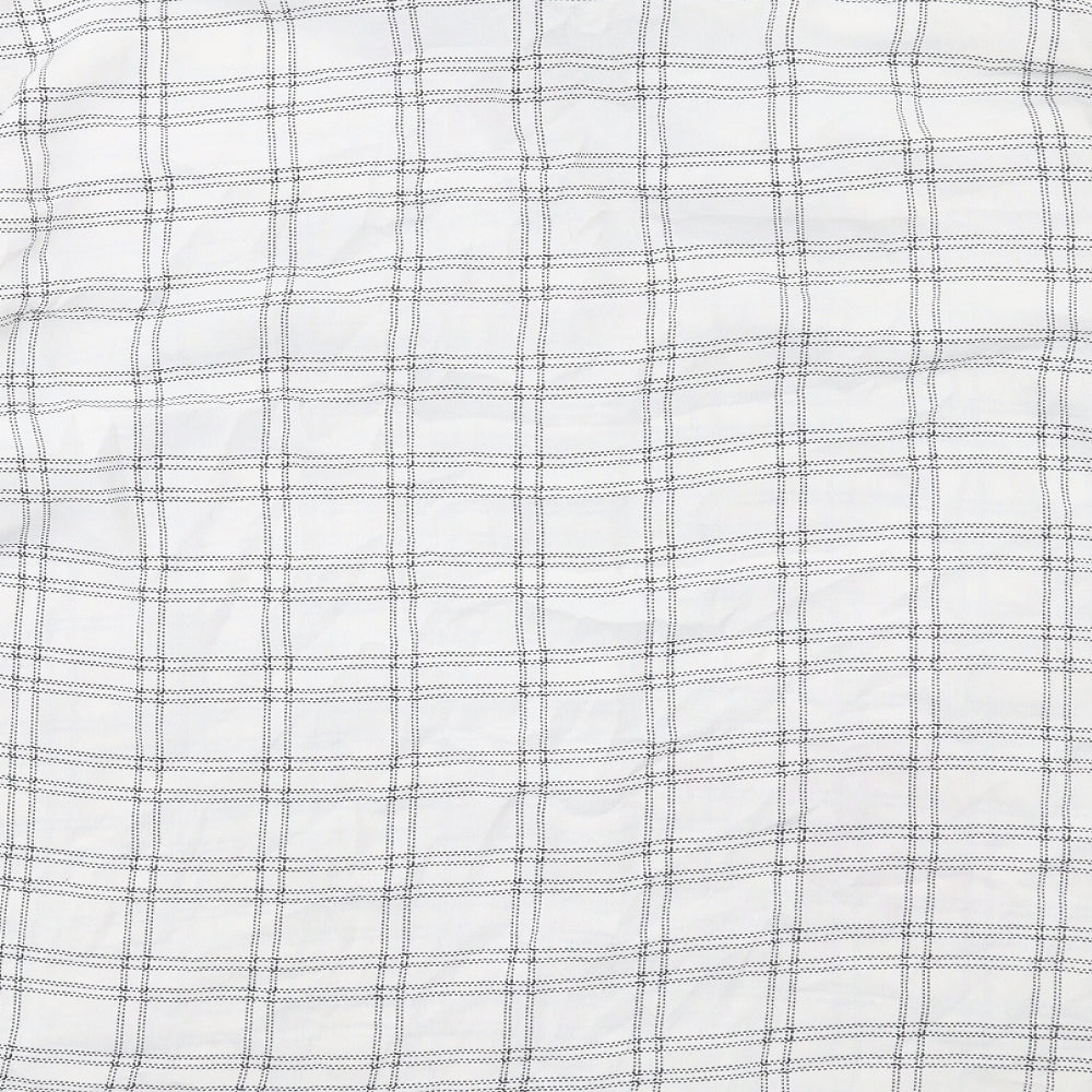 Womens UK Size 10 PRETTYLITTLETHING White Basic Button-Up