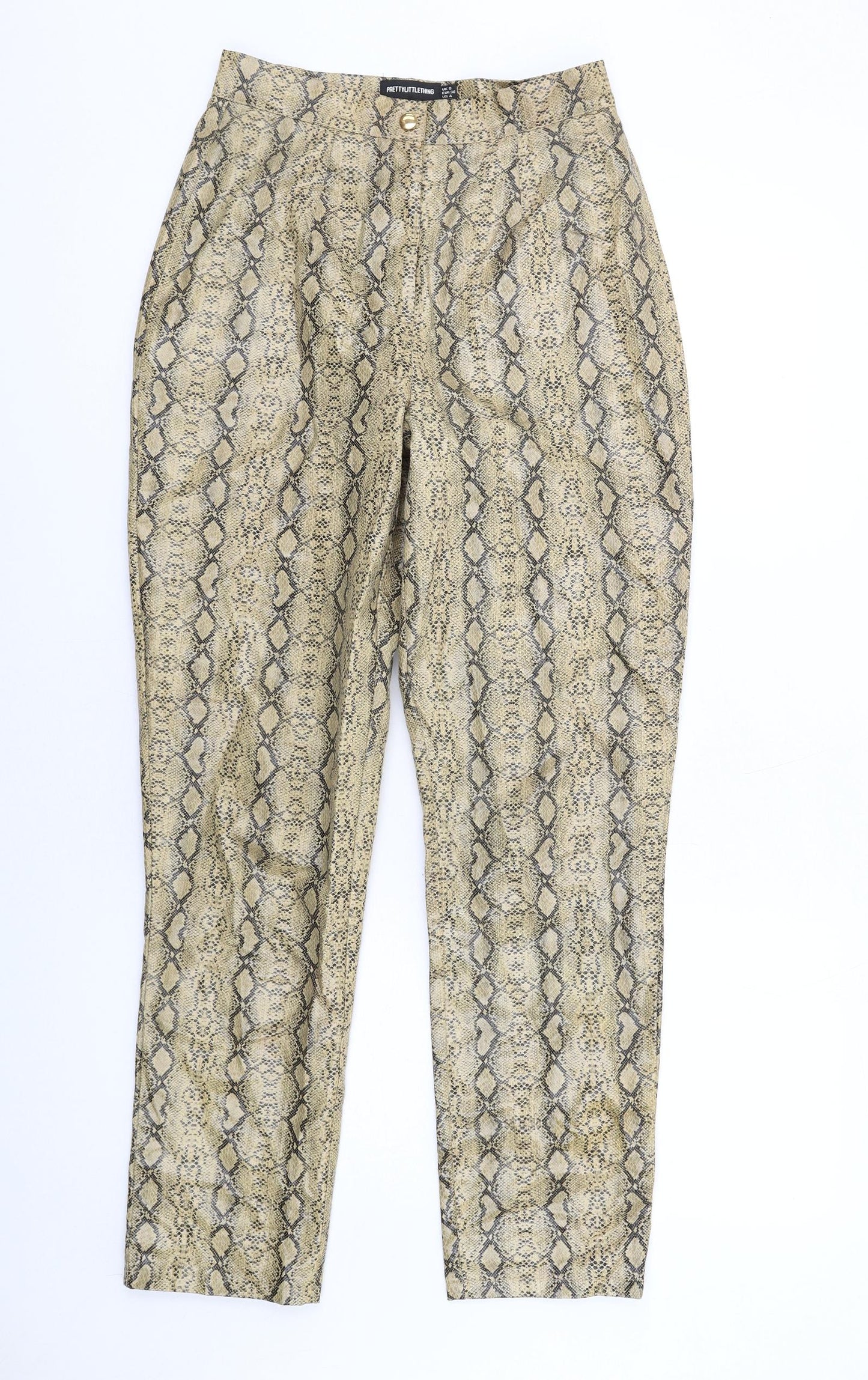 Womens UK Size 8 PRETTYLITTLETHING Regular Fit  Beige Trousers