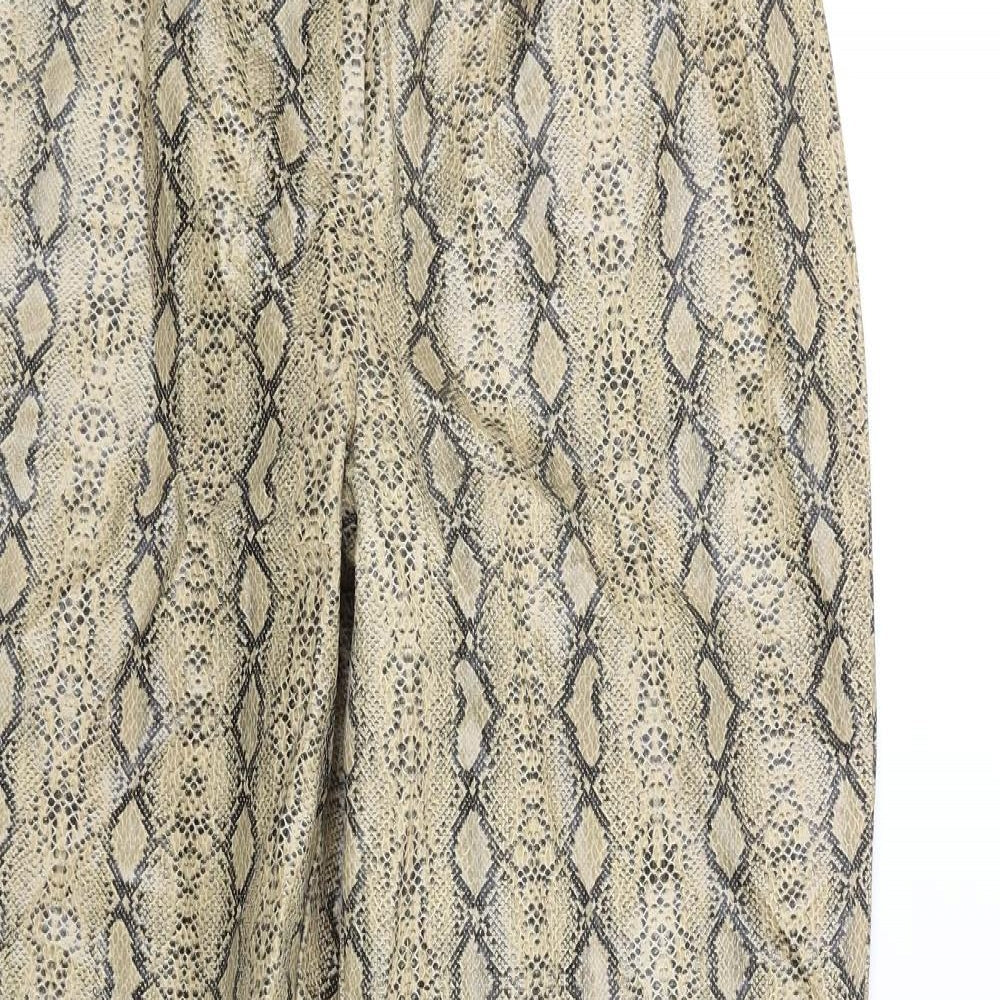 Womens UK Size 8 PRETTYLITTLETHING Regular Fit  Beige Trousers