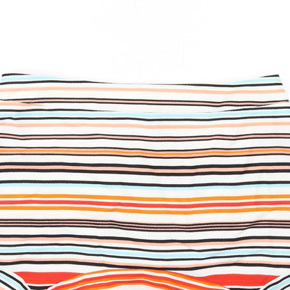 Oasis Womens Multicoloured Striped Polyester Trumpet Skirt Size 10 Zip