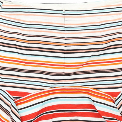 Oasis Womens Multicoloured Striped Polyester Trumpet Skirt Size 10 Zip