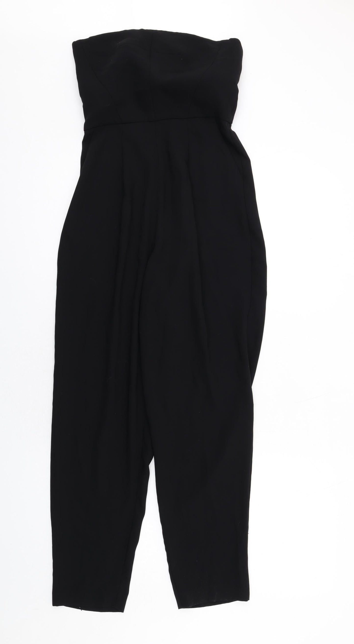 Topshop Womens Black Polyester Jumpsuit One-Piece Size 8 L29 in Zip