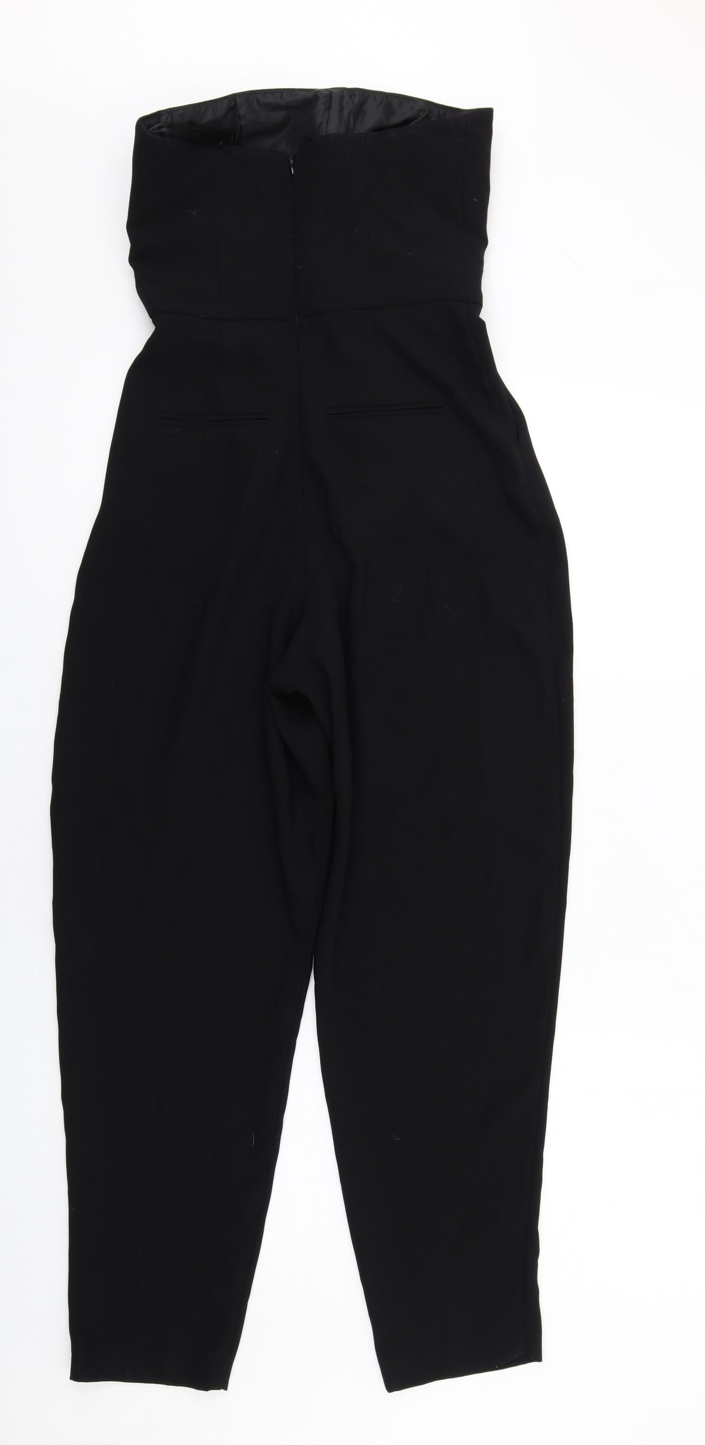 Topshop Womens Black Polyester Jumpsuit One-Piece Size 8 L29 in Zip