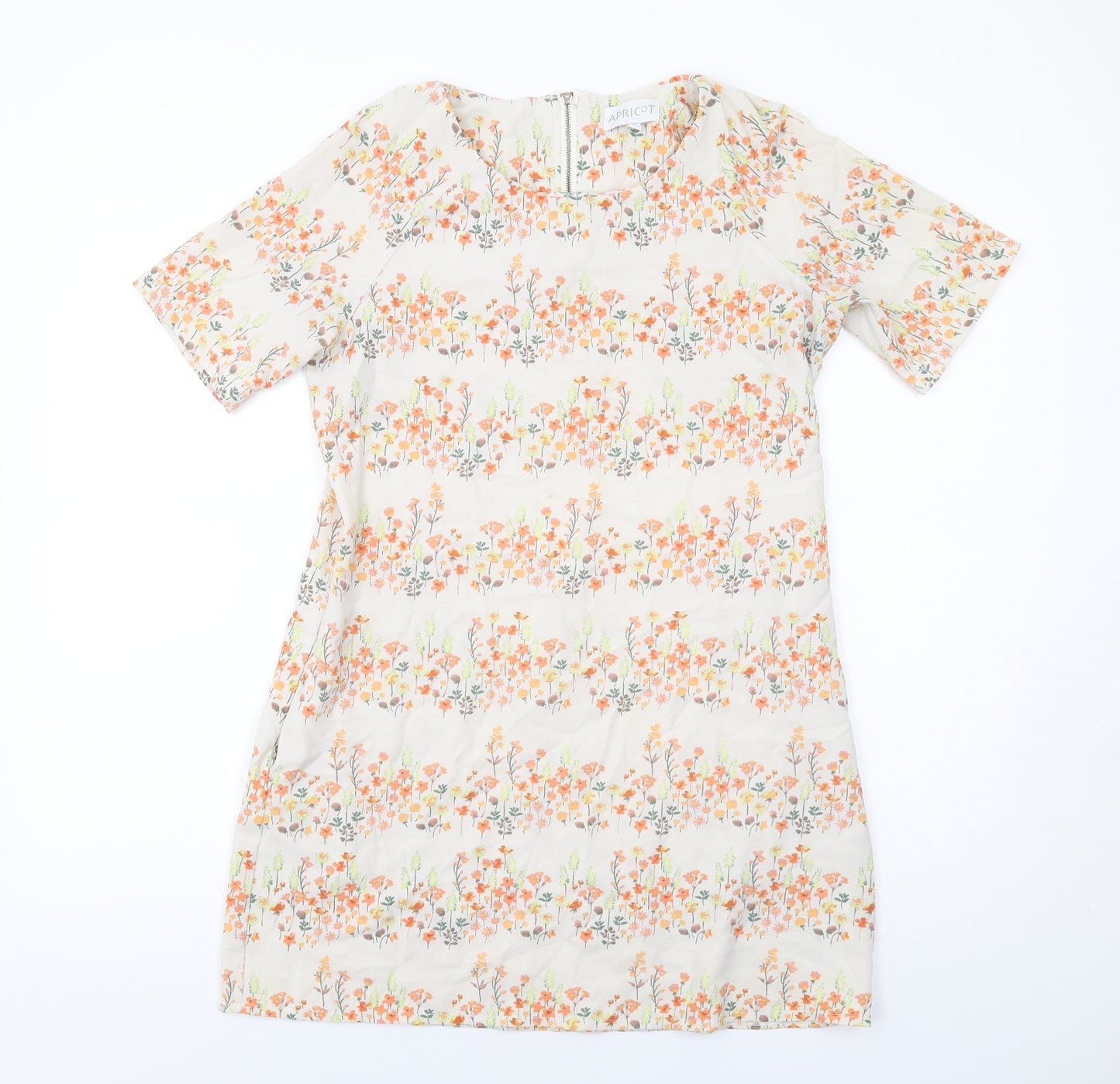 Apricot Womens Multicoloured Floral Polyester A-Line Size 10 Round Neck Zip