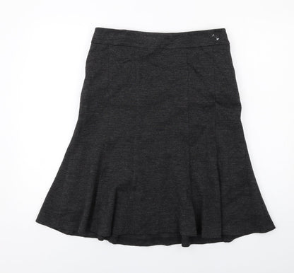 Phase Eight Womens Grey Acrylic Swing Skirt Size 12 Zip