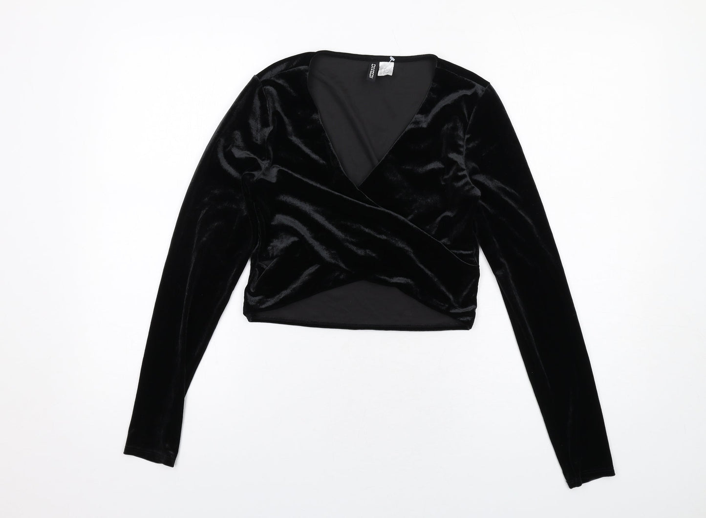Womens UK Size M H&M Black Basic Blouse