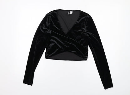 Womens UK Size M H&M Black Basic Blouse
