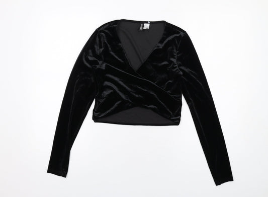 Womens UK Size M H&M Black Basic Blouse