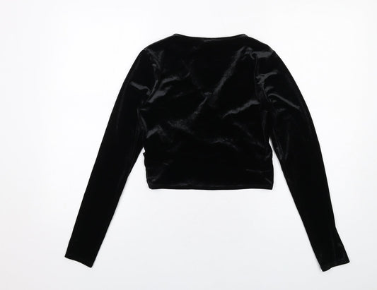 Womens UK Size M H&M Black Basic Blouse