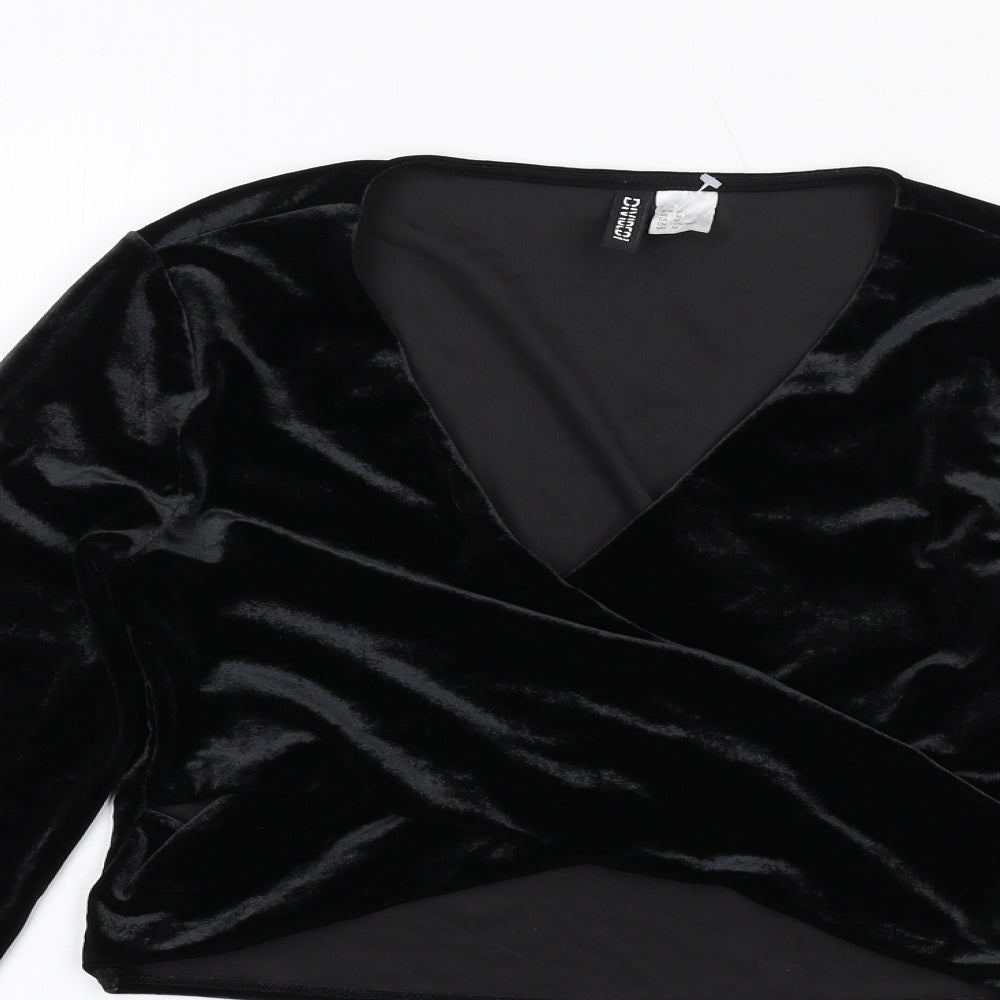 Womens UK Size M H&M Black Basic Blouse