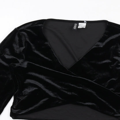 Womens UK Size M H&M Black Basic Blouse