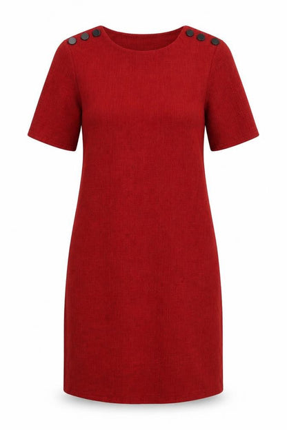 New Look Womens Red Polyester A-Line Size 6 Round Neck Pullover