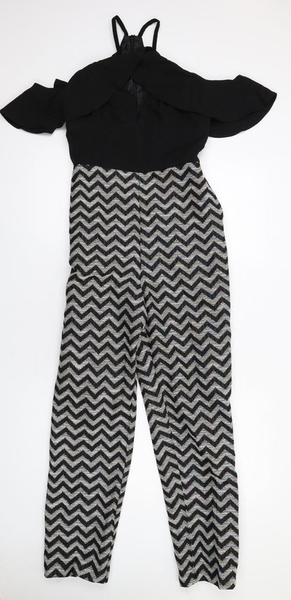 ASOS Womens Multicoloured Herringbone Polyester Jumpsuit One-Piece Size 10 L29 in Zip