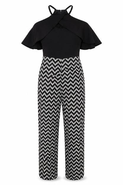 ASOS Womens Multicoloured Herringbone Polyester Jumpsuit One-Piece Size 10 L29 in Zip