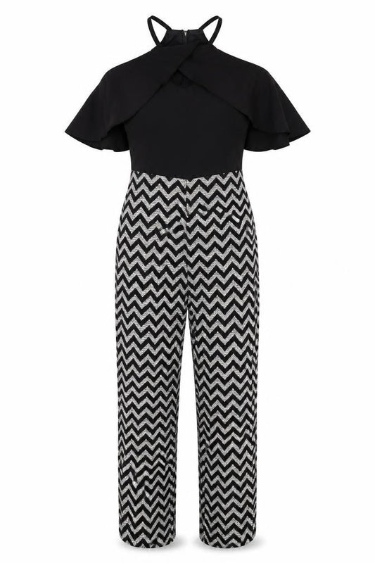 ASOS Womens Multicoloured Herringbone Polyester Jumpsuit One-Piece Size 10 L29 in Zip