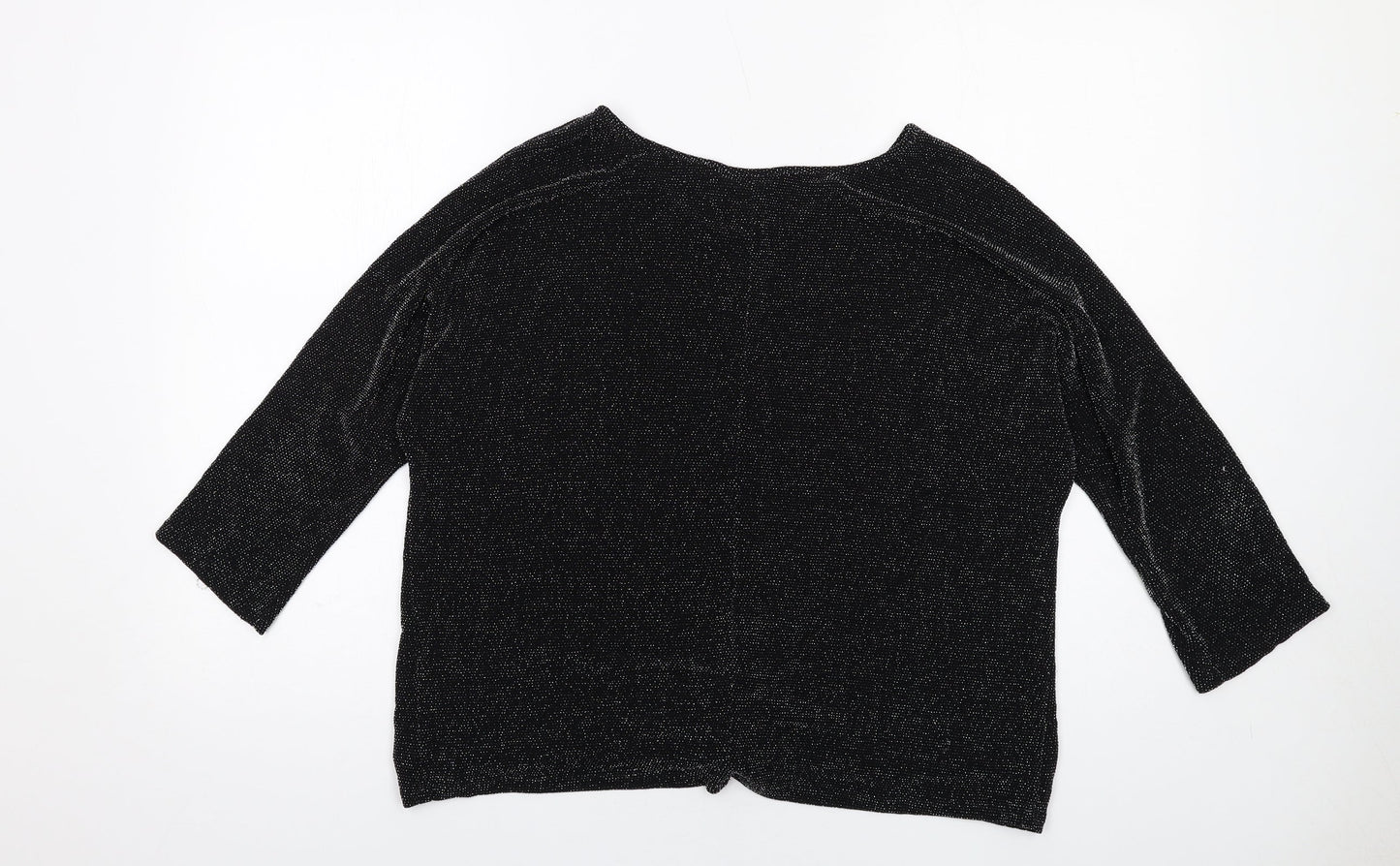 Wallis Womens Black Polyester Basic Blouse Size L Round Neck