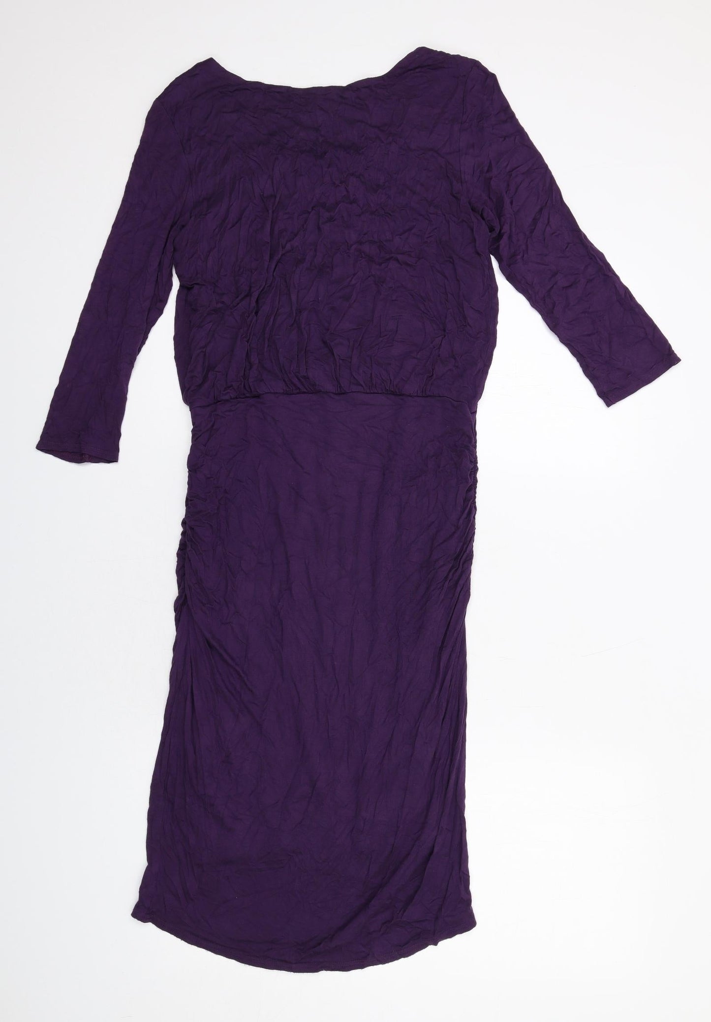 Phase Eight Womens Purple Viscose Shift Size 12 Round Neck Pullover