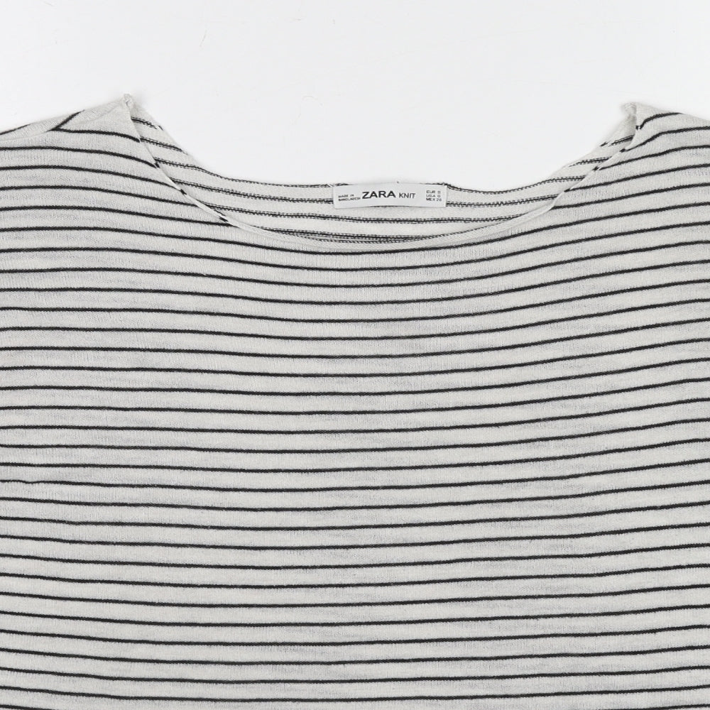 Womens UK Size S Zara White Pullover Jumper