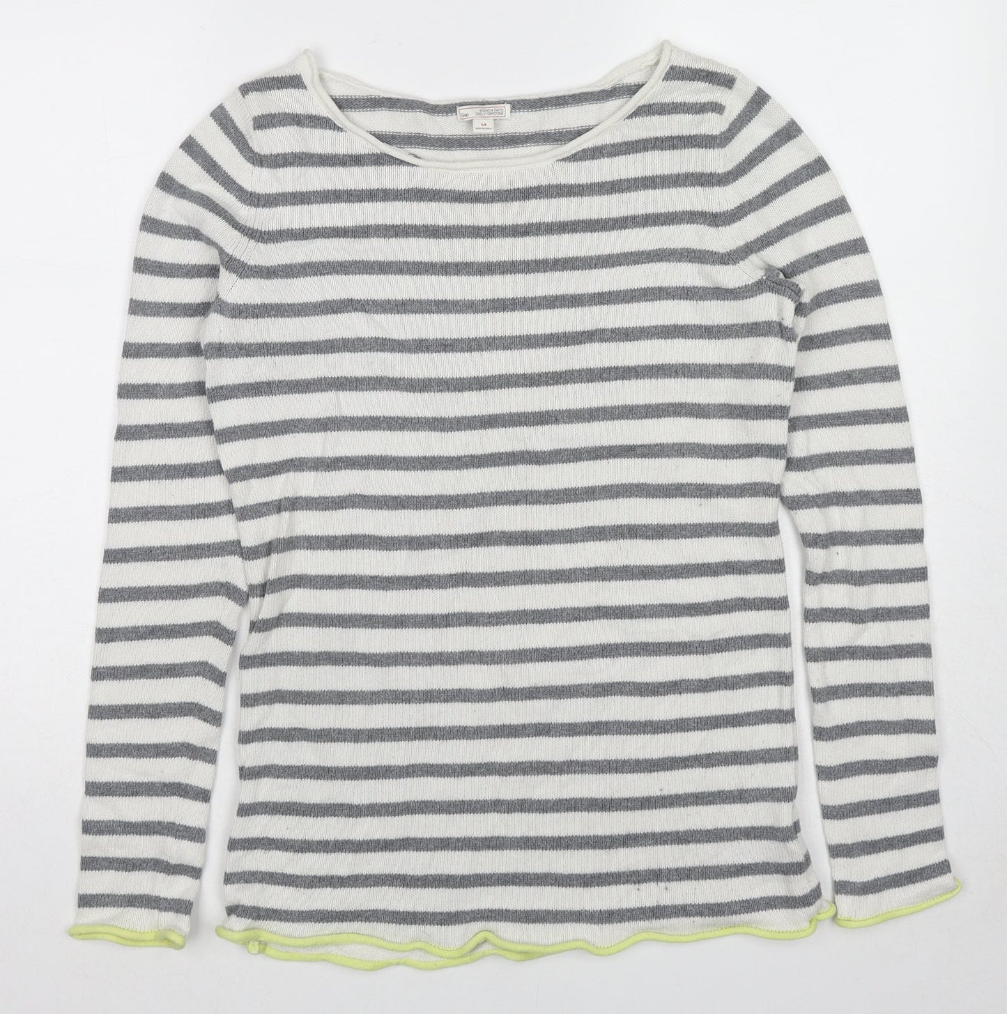 Gap Womens Multicoloured Boat Neck Striped Cotton Pullover Jumper Size S