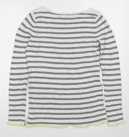 Gap Womens Multicoloured Boat Neck Striped Cotton Pullover Jumper Size S