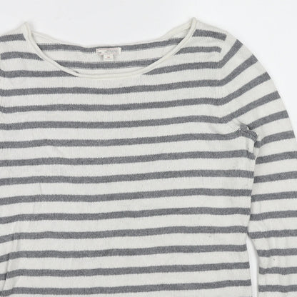 Gap Womens Multicoloured Boat Neck Striped Cotton Pullover Jumper Size S