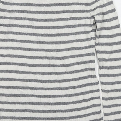 Gap Womens Multicoloured Boat Neck Striped Cotton Pullover Jumper Size S