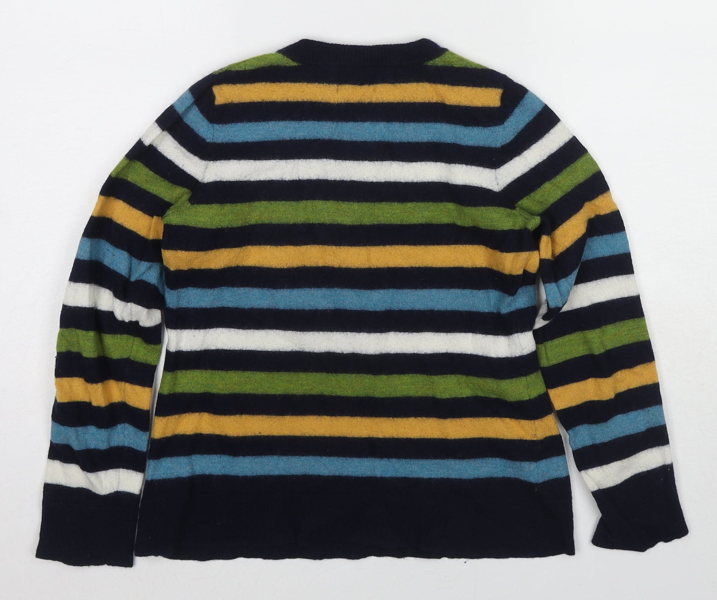 Christian Siriano Womens Multicoloured Crew Neck Striped Wool Pullover Jumper Size M