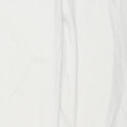 TU Womens White Cotton Straight Jeans Size 10 L28 in Regular Zip