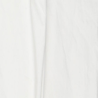 TU Womens White Cotton Straight Jeans Size 10 L28 in Regular Zip