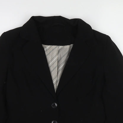 New Look Womens Black Polyester Jacket Blazer Size 10