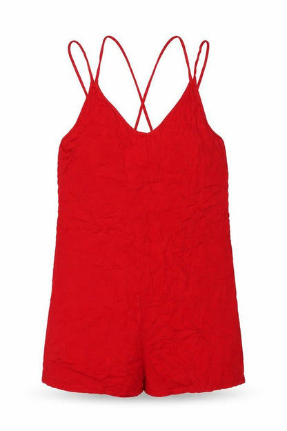 Womens UK Size 8 H&M One-Piece Red Playsuit