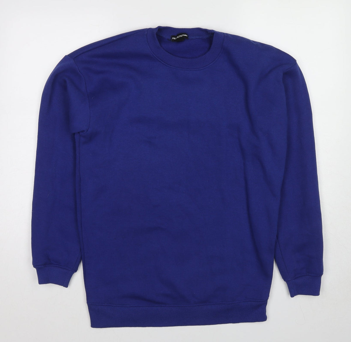 PRETTYLITTLETHING Womens Blue Cotton Pullover Sweatshirt Size S