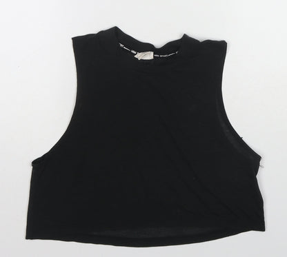 Womens UK Size S H&M Black Cropped Tank
