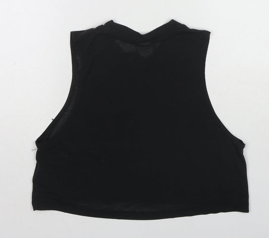 Womens UK Size S H&M Black Cropped Tank