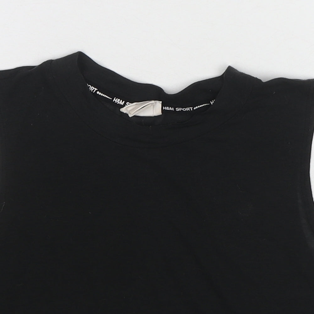 Womens UK Size S H&M Black Cropped Tank