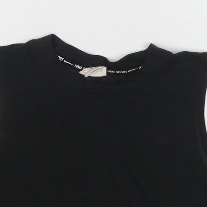 Womens UK Size S H&M Black Cropped Tank