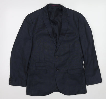 Mens UK Size 38 One Six 5ive Regular Blue Suit Jacket