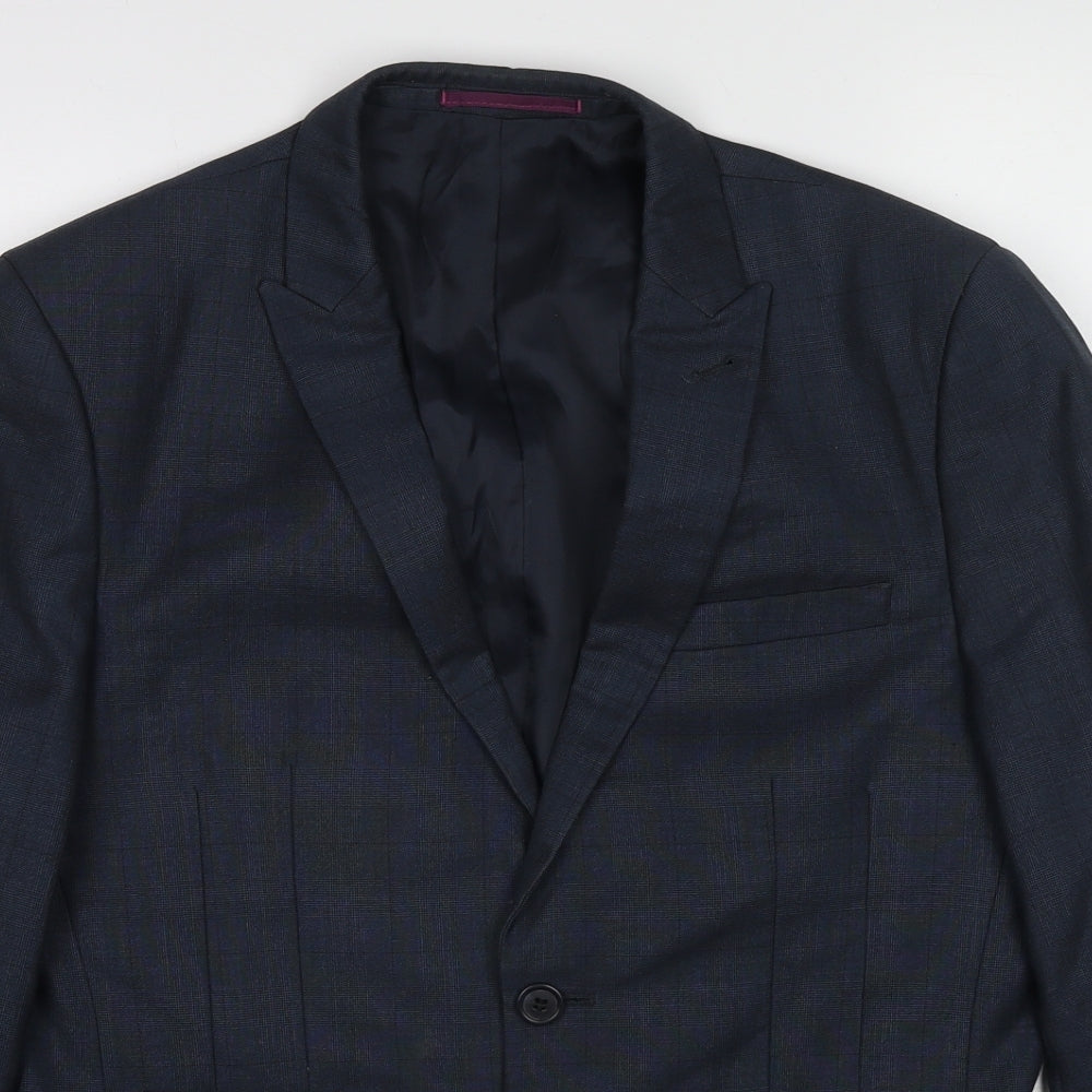 Mens UK Size 38 One Six 5ive Regular Blue Suit Jacket