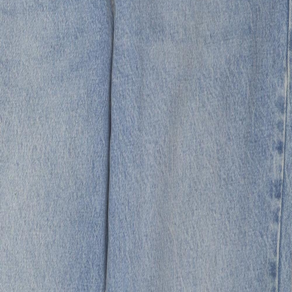 Topshop Womens Blue Cotton Tapered Jeans Size 32 in L32 in Regular Zip