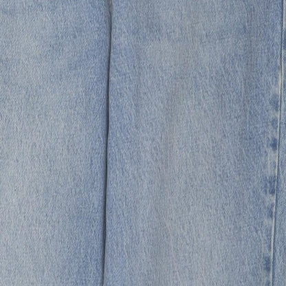 Topshop Womens Blue Cotton Tapered Jeans Size 32 in L32 in Regular Zip