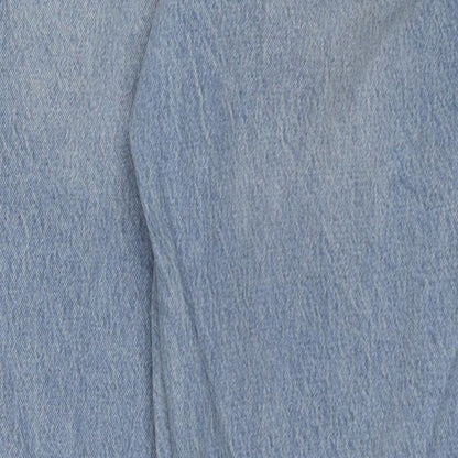 Topshop Womens Blue Cotton Tapered Jeans Size 32 in L32 in Regular Zip