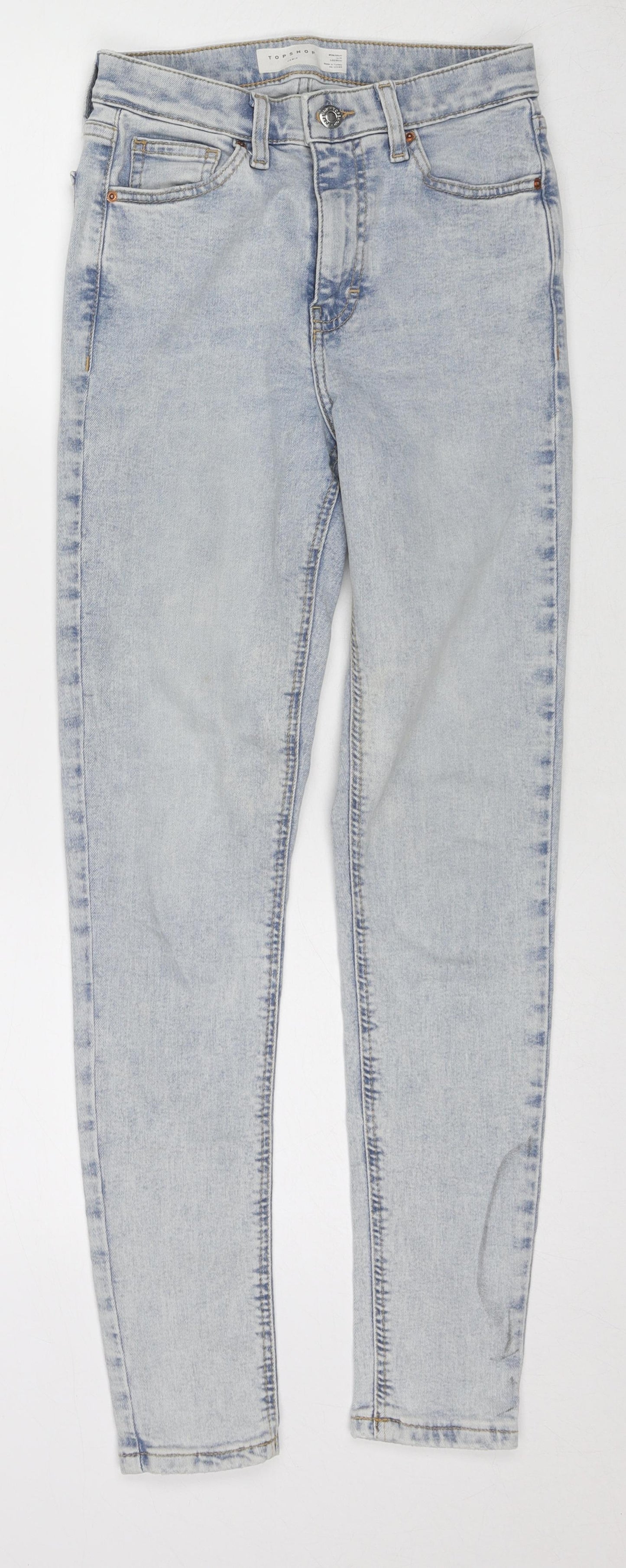 Topshop Womens Blue Cotton Skinny Jeans Size 26 in L32 in Regular Zip