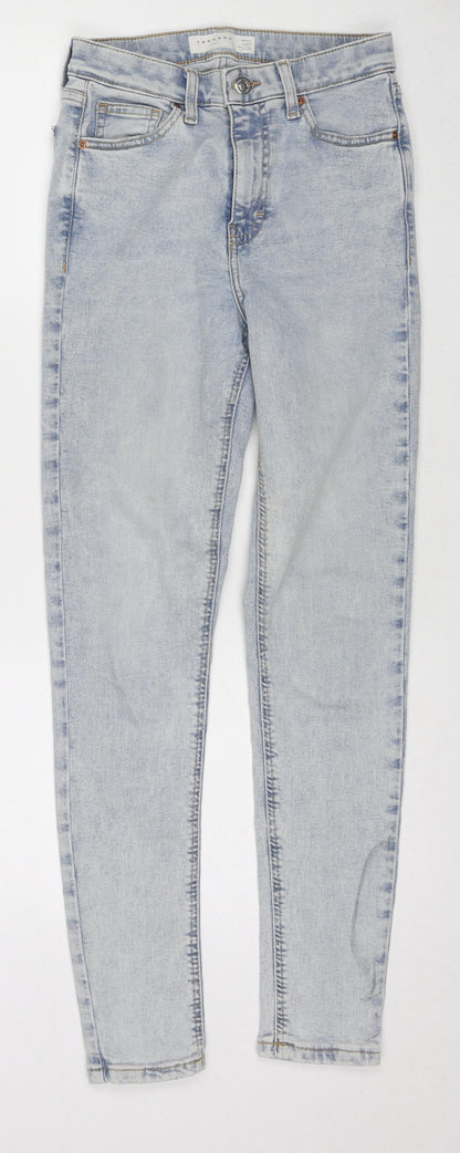 Topshop Womens Blue Cotton Skinny Jeans Size 26 in L32 in Regular Zip