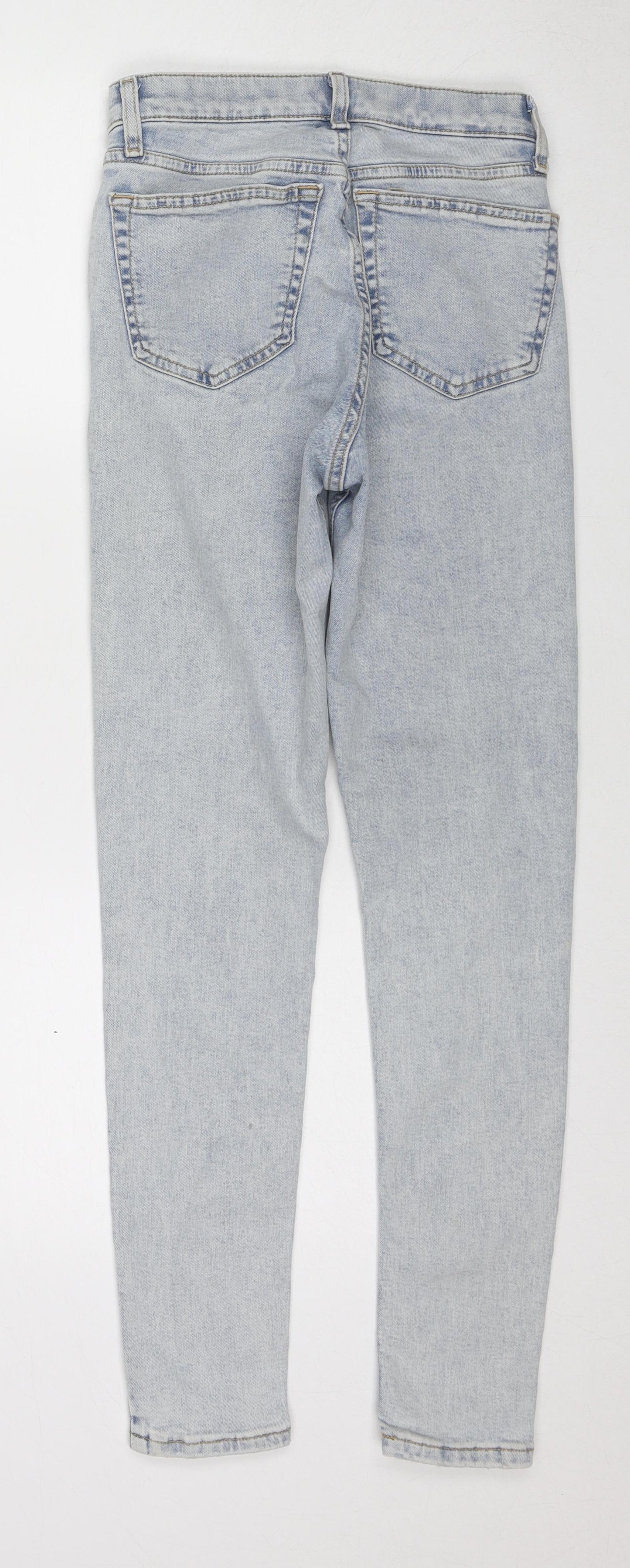 Topshop Womens Blue Cotton Skinny Jeans Size 26 in L32 in Regular Zip