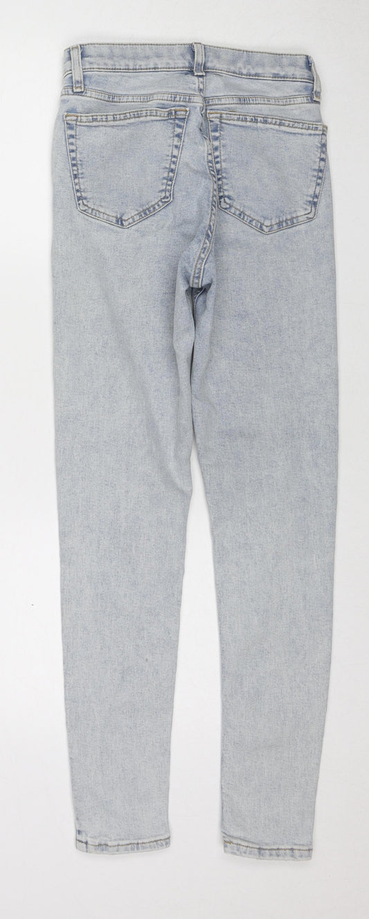 Topshop Womens Blue Cotton Skinny Jeans Size 26 in L32 in Regular Zip