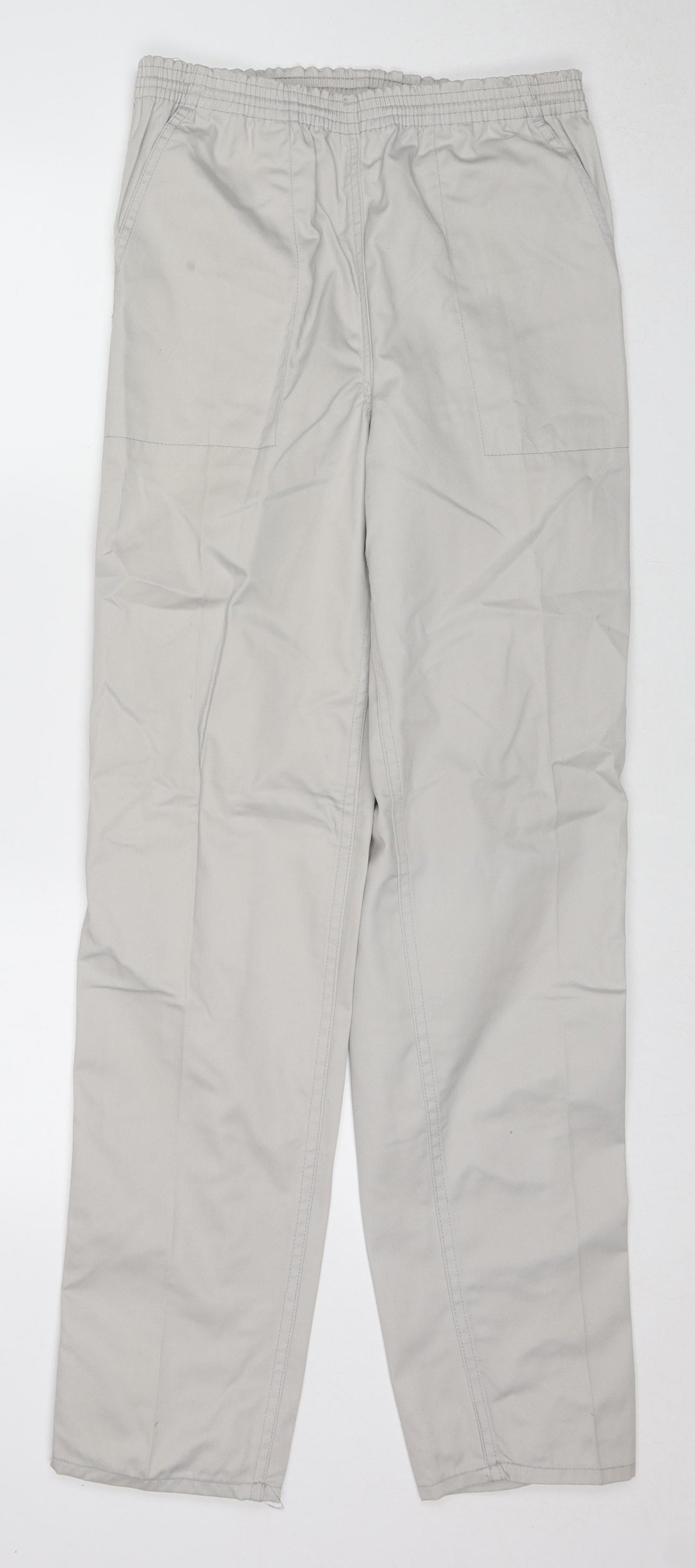 DASH Womens Beige Polyester Trousers Size M L33 in Regular - Pink Piping Detail