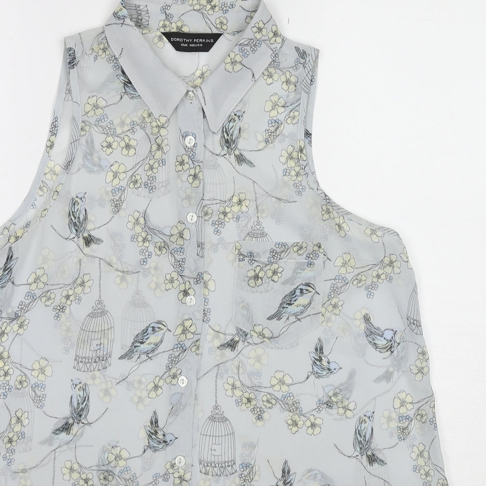 Womens UK Size 12 Dorothy Perkins Multicoloured Basic Button-Up